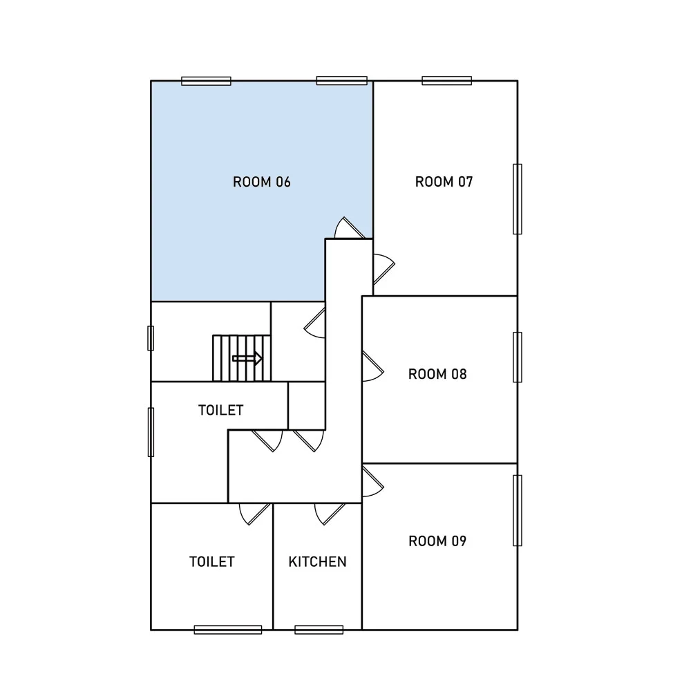 First floor plan with Room 6 highlighted