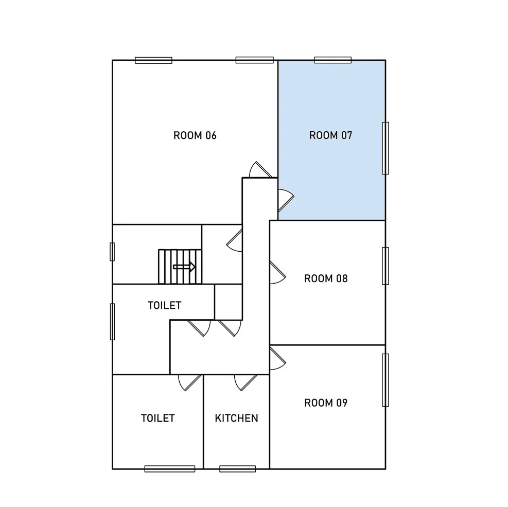 First floor plan with Room 7 highlighted