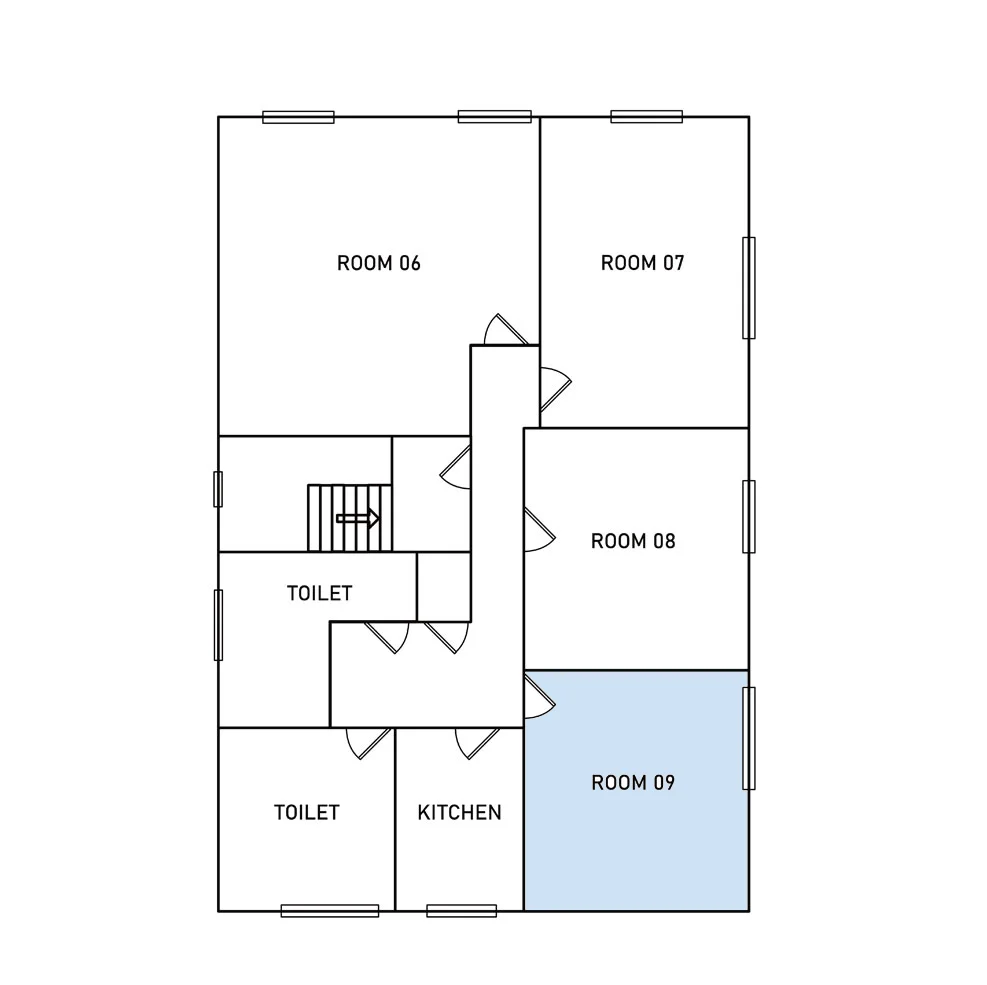 First floor plan with Room 9 highlighted
